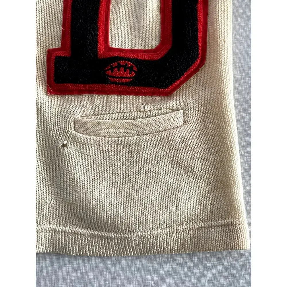 Sarby Sportswear Sz M Letterman Cardigan Sweater Cream Wool Vintage 1950's
